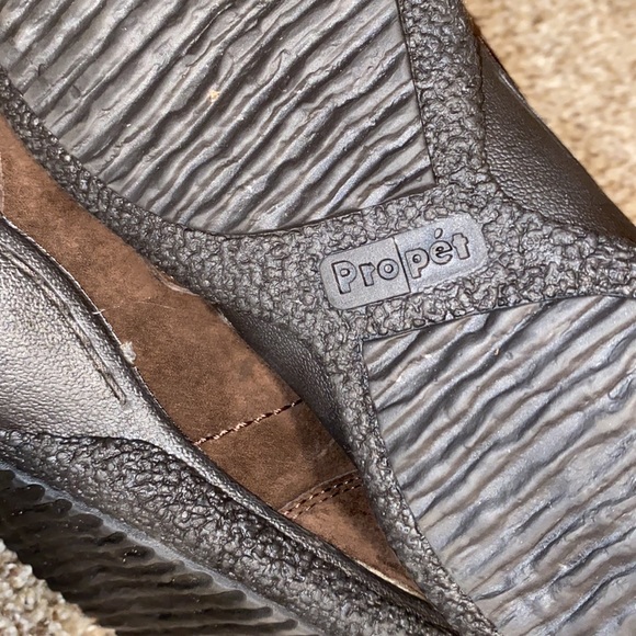 Propet brown leather Sherpa-lined shock-absorbing all-weather boots (7.5) EUC! - Picture 3 of 14